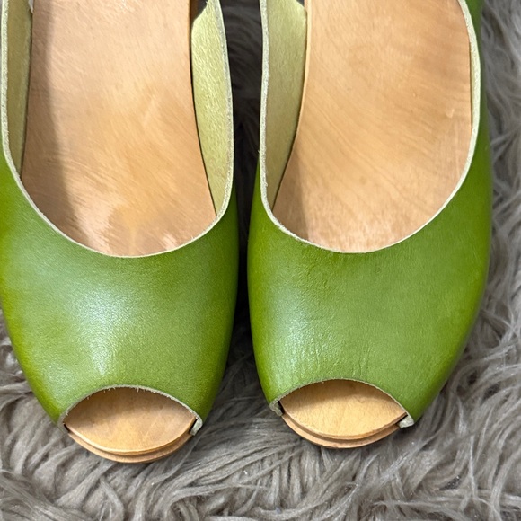 Swedish Hasbeens Olive Green Slingback Clogs size 8.5 - Picture 8 of 12